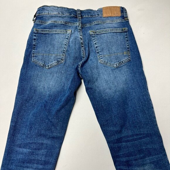 Aero Women Slim Straight Leg Jeans Blue Stretch Medium Wash Low Rise Denim 28/30 - Picture 5 of 11